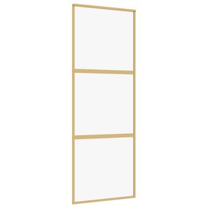 vidaXL Schiebet&uuml;r Golden 76x205 cm ESG-Klarglas und Aluminium