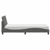 vidaXL Bett mit Matratze "Hanko" Dunkelgrau 100x200 cm Stoff