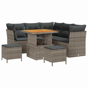vidaXL Gartensofa-set 8 pcs Grau Poly-Rattan