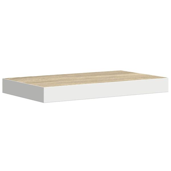 vidaXL Schweberegal Eichenoptik und Wei&szlig; 40x23x3,8 cm MDF