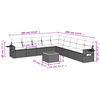vidaXL 10-tlg. Garten-Sofagarnitur mit Kissen Schwarz Poly Rattan
