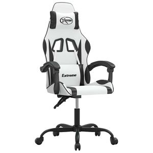vidaXL Gaming-Stuhl Wei&szlig; und Schwarz Kunstleder