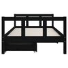 vidaXL Kinderbett mit Schubladen Schwarz 90x190 cm Massivholz Kiefer