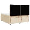 vidaXL Boxspringbett mit Matratze Creme 180x200 cm Stoff
