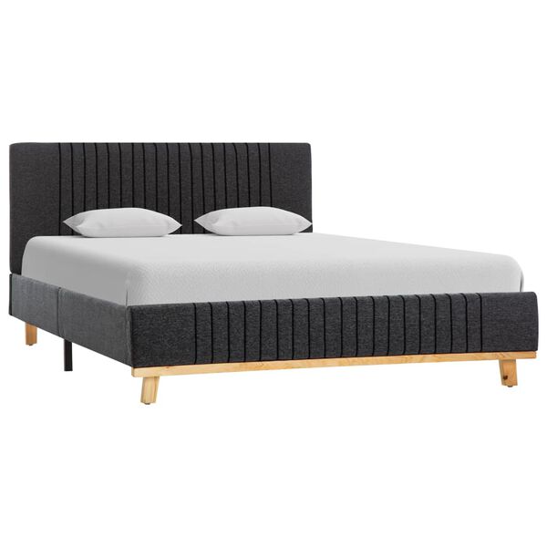 vidaXL Bettrahmen Dunkelgrau Stoff 140&times;200 cm
