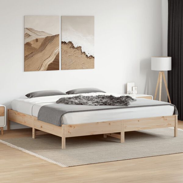 vidaXL Massivholzbett ohne Matratze 180x200 Kiefernholz