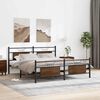 vidaXL Metallbett ohne Matratze Braun Eichen-Optik 180x200 cm