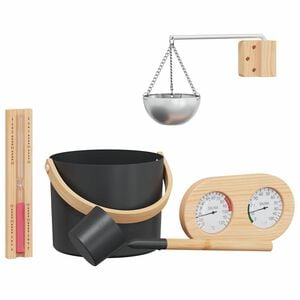 vidaXL Sauna Zubeh&ouml;r Set 5 Stk. Schwarz