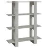 vidaXL B&uuml;cherregal/Raumteiler Betongrau 100x30x123,5 cm