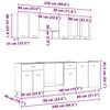vidaXL K&uuml;chenschrank-Set Lyon 8 pcs R&auml;uchereiche 240 x 46 x 81,5 cm