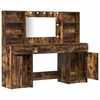 vidaXL Schminktischset mit LED 3 pcs Ger&auml;ucherte Eiche Holzwerkstoff