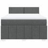 vidaXL Boxspringbett mit Matratze Dunkelgrau 160x200 cm Stoff