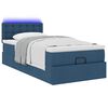 vidaXL Ottomane Bett mit Matratze & LEDs Blau 90x200 cm Stoff