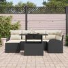 vidaXL Garten-Sofa-Set mit Speicher 7 pcs Schwarz Poly Rattan