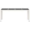 vidaXL Gartentisch mit Glasplatte Wei&szlig; 190x90x75 cm Poly Rattan