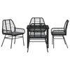 vidaXL Garten Essgruppe 5 pcs Schwarz Poly-Rattan