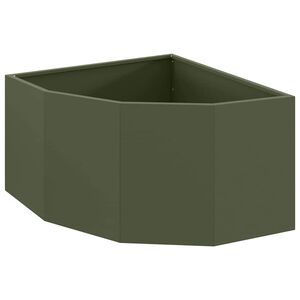 vidaXL Eckpflanzer Olivgr&uuml;n 60 x 60 x 35 cm Stahl