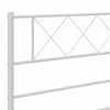 vidaXL Bettgestell mit Kopfteil Metall Wei&szlig; 140x200 cm