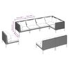 vidaXL 8-tlg. Garten-Lounge-Set mit Kissen Poly Rattan Dunkelgrau