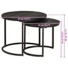 vidaXL Nesting-Couchtische 2 pcs Schwarz Massivholz Mango und Stahl