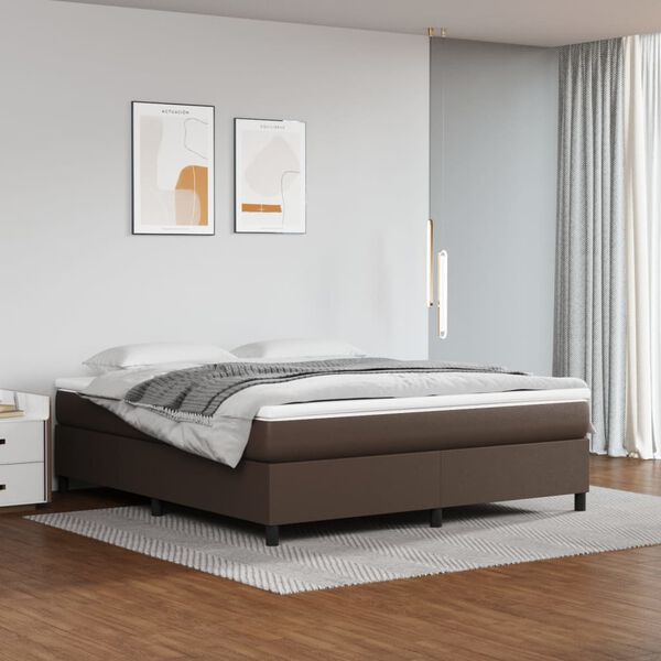 vidaXL Boxspringbettgestell Braun 180x200 cm Kunstleder