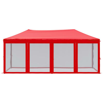 vidaXL Partyzelt Faltbar mit Seitenwänden Rot 3x6 m