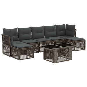 vidaXL Gartensofa-set 8 stk. Grau Poly-Rattan