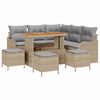vidaXL Gartensofa-set 9 stk. Beige Poly-Rattan