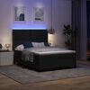 vidaXL Boxspringbett mit Matratze mit LED Schwarz 140 x 200 cm Samt