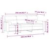 vidaXL 3-Sitzer-Sofa mit Kissen Hellgrau 210 cm Stoff