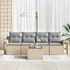 vidaXL Sofa Set mit Kissen 5 pcs Beige Poly-Rattan
