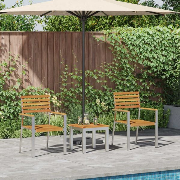 vidaXL Garten Essgruppe 3 pcs Braun Massivholz Akazie