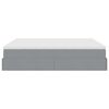vidaXL Ottoman-Bett mit Matratzen Hellgrau 160x200 cm Stoff