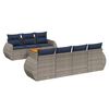 vidaXL 8-teiliges Gartensofa-Set mit Kissen, grau, Polyrattan