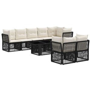 vidaXL Gartensofa-set 8 stk. Schwarz Poly-Rattan