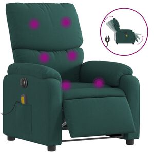 vidaXL Massagesessel Elektrisch Dunkelgr&uuml;n Stoff