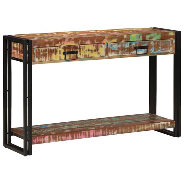 vidaXL Konsolentisch mit Regal Mehrfarbig Massives upgecyceltes Holz