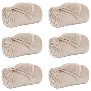 vidaXL Wohndecken 6 stk. Beige 240 x 270 cm 9.93 kg Fleece