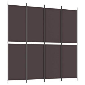 vidaXL 4-tlg. Paravent Braun 200x200 cm Stoff