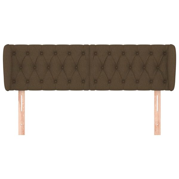 vidaXL Kopfteil mit Ohren Dunkelbraun 147x23x78/88 cm Stoff