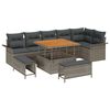 vidaXL Gartensofa-set mit Kissen 9 pcs Grau Poly-Rattan