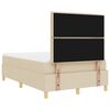 vidaXL LED Boxspringbett mit Matratze Creme 120 x 200 cm Stoff