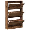 vidaXL Schuhschrank mit Regal Altholz 80 x 21 x 125,5 cm Holzwerkstoff