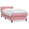 vidaXL Boxspringbett mit Matratze Rosa 90x220 cm Samt