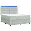 vidaXL LED Boxspringbett mit Matratze Hellgrau 180 x 200 cm Samt
