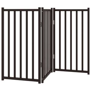 vidaXL 3-tlg. Hundetor Faltbar Schwarz 150 cm Massivholz Tanne