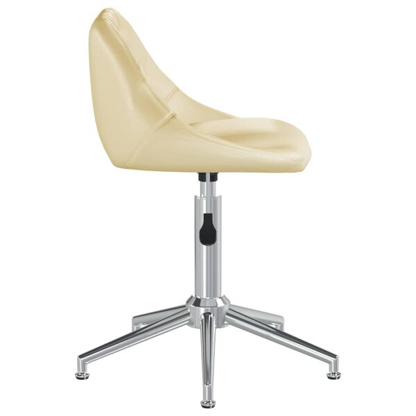vidaXL Esszimmerst&uuml;hle 4 Stk. Drehbar Creme Kunstleder