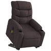 vidaXL Elektrischer Massagesessel mit Aufstehhilfe Dunkelbraun Stoff