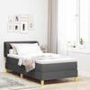 vidaXL Boxspringbett mit Matratze Dunkelgrau 90 x 200 cm Stoff
