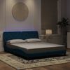 vidaXL Bettgestell mit LED ohne Matratze Blau 160x200 cm Samt